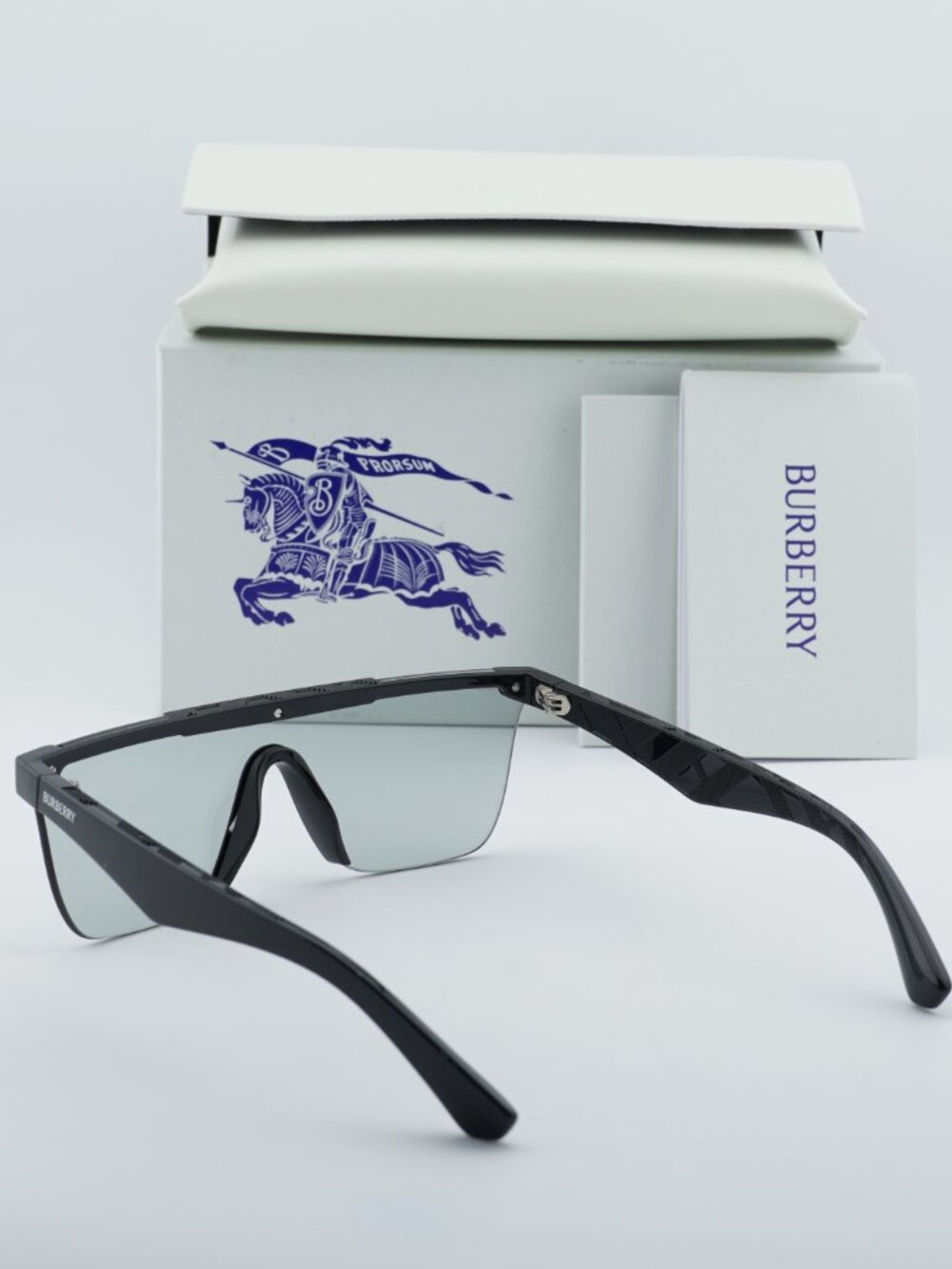 Burberry BE4480D 300169 Square Sunglasses - Black/Light Gray Tampo Silver - Picture 10 of 10